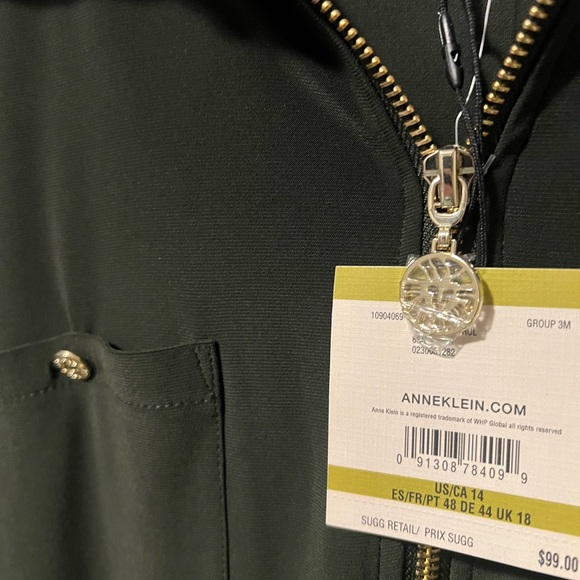 Anne Klein green sleeveless dress 14 - Picture 3 of 4